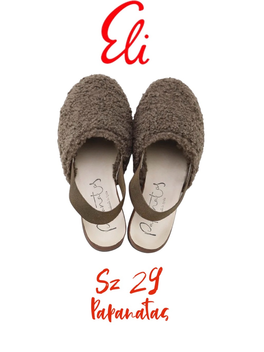 CHESTNUT SHEARLING MULES PAPANATAS | ELI 1957 size 29